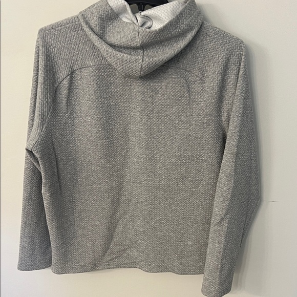 Cozy Heather Gray Cowl Neck Sweater with hood - Picture 4 of 4